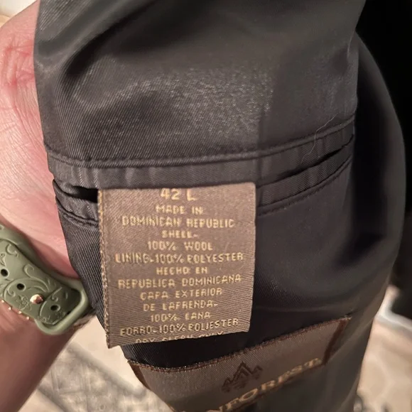 Rainforest Black Double-Breasted Men's Coat 100% Wool - Picture 7 of 7